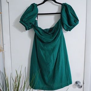 Forever 21 Off The Shoulder Green Dress